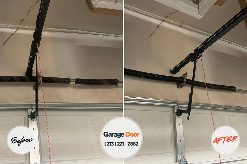 Before and after: garage door repair Dallas, GA